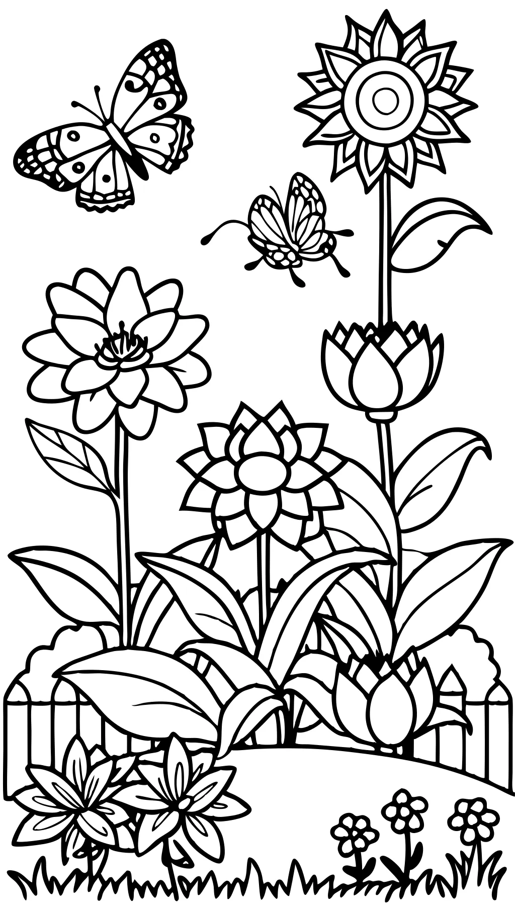 coloriages de jardins fleuris